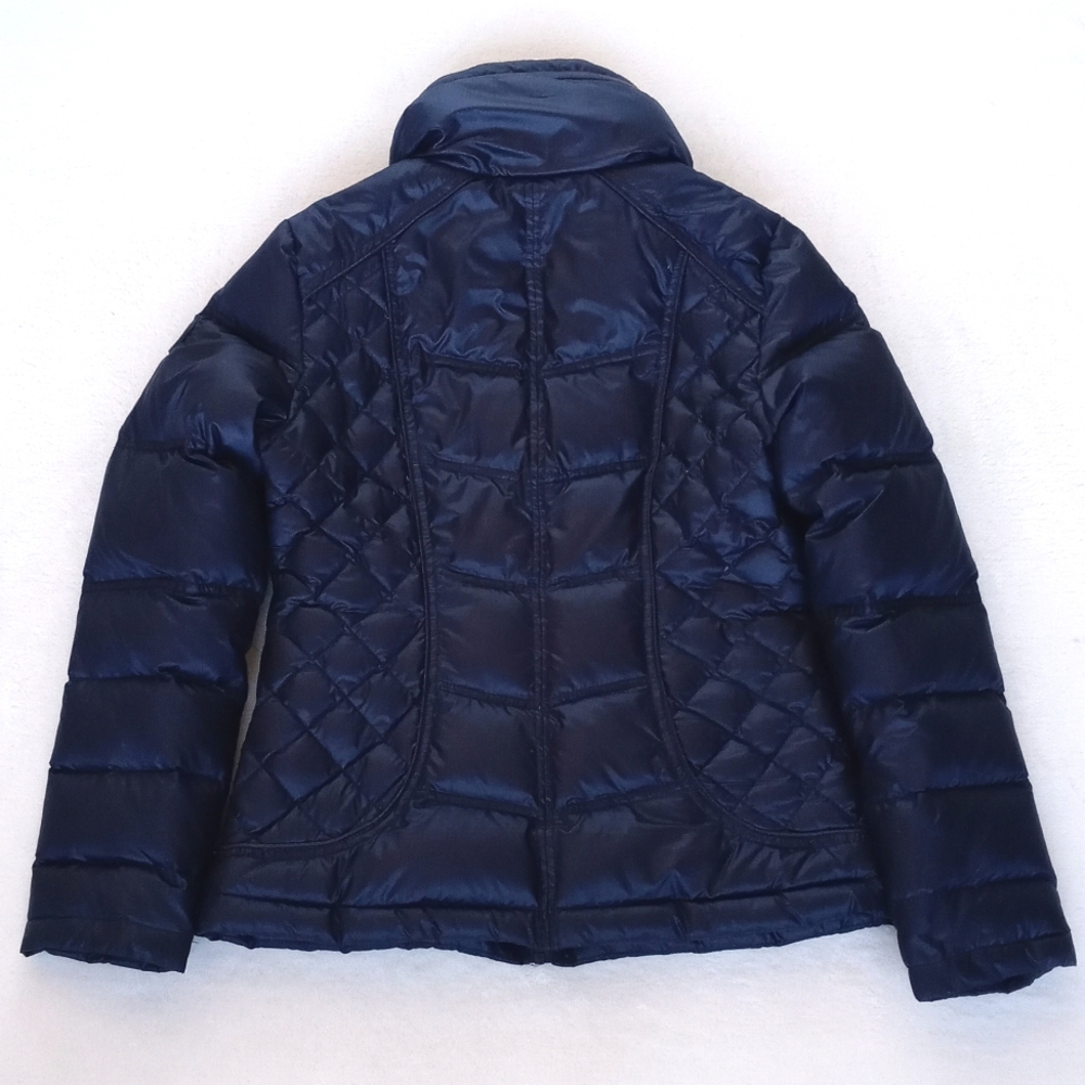 Guess Women’s Navy Blue Quilted Puffer Ski Snow Winter Long Sleeve Coat Small - Picture 14 of 16